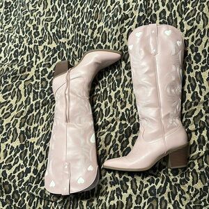 Pink heart cowboy boots